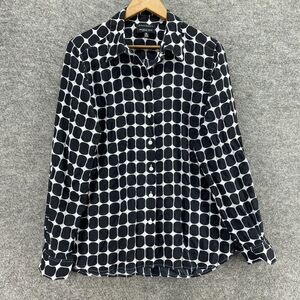 Foxcroft Shirt Women 16 Plus Black Plaid Button Up Shaped Fit Wrinkle Free